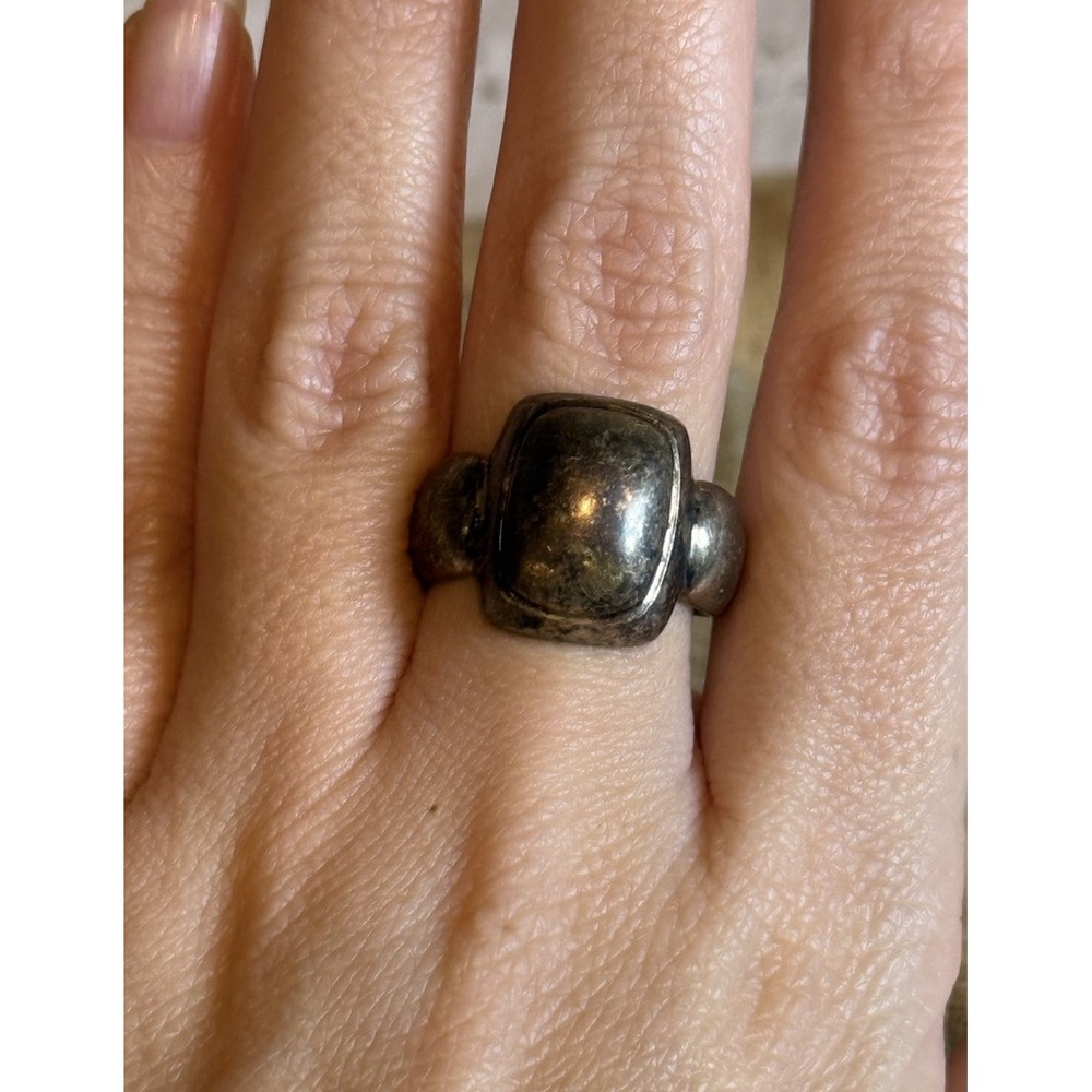Vintage ESPO‎ Signed 925 Sterling Silver Modernist Ring Size 8 Brutalist
